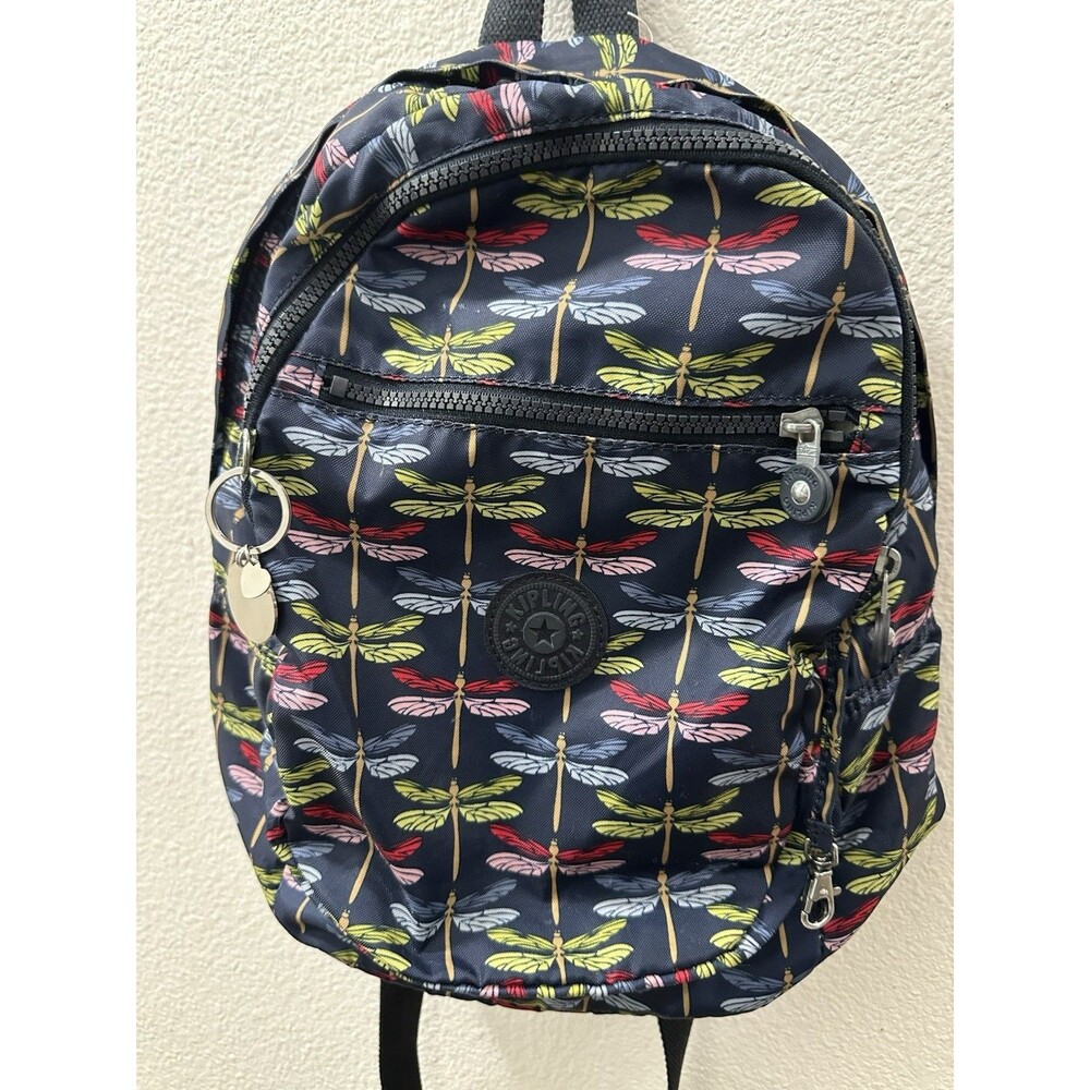 Kipling Dragonfly Dragonflies Backpack Multi Colors & Pockets
